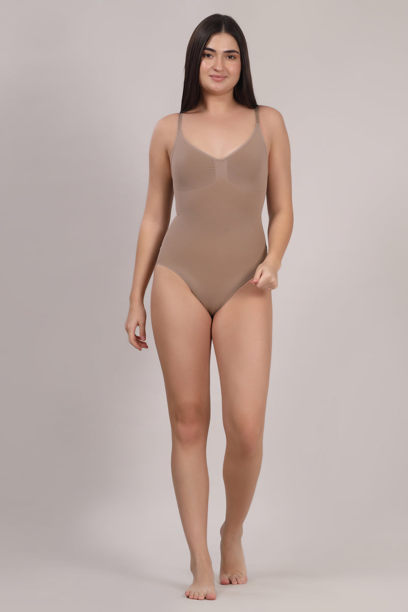 Beige Sculpting Seamless Bodysuit
