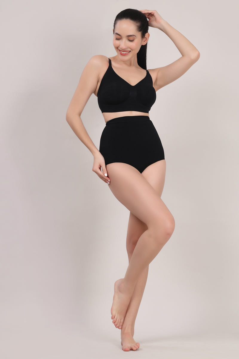 Black High-Waist Shaping Brief