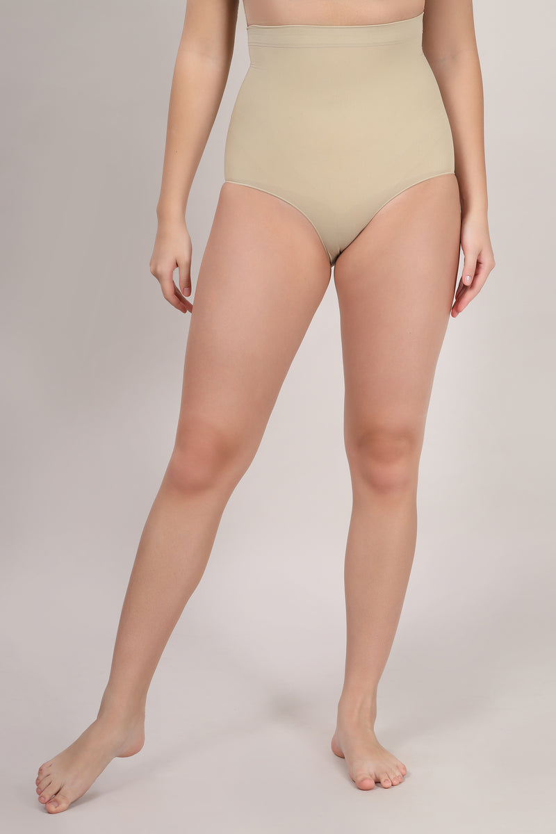 Beige High-Waist Shaping Brief