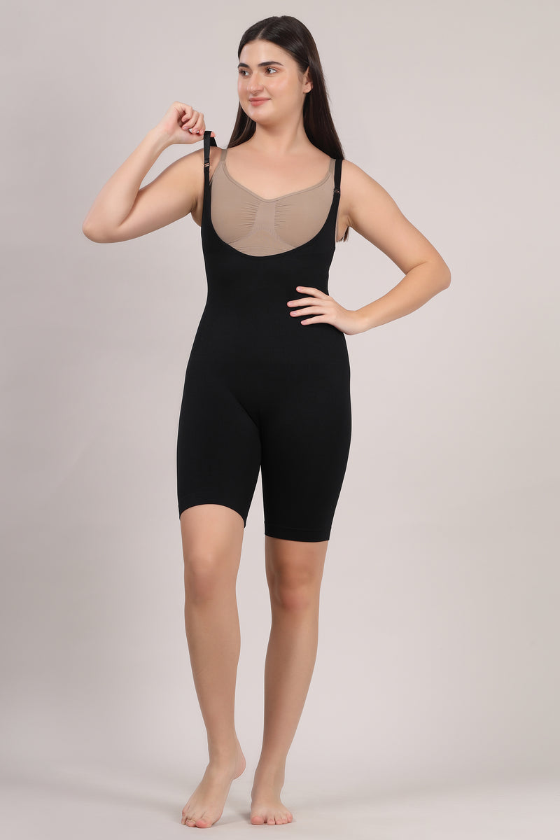 Black Open-Bust Full Body Shaper
